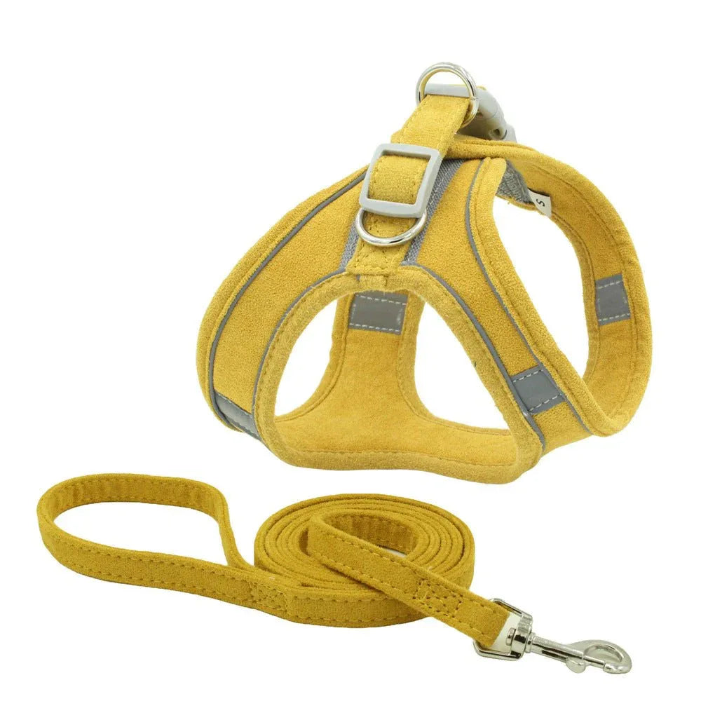 Reflective Breathable Cat Dog Pet Chest Harness & Leash