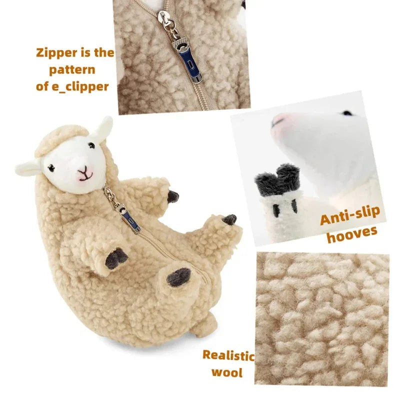 Removable Fur Lamb Plush Toy Doll Stuffed Animal
