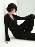 Reversible Black Starry Sequin Knit Sweater-0