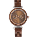 Round Analog Quartz Ladies Ebony Wood Watch For Women