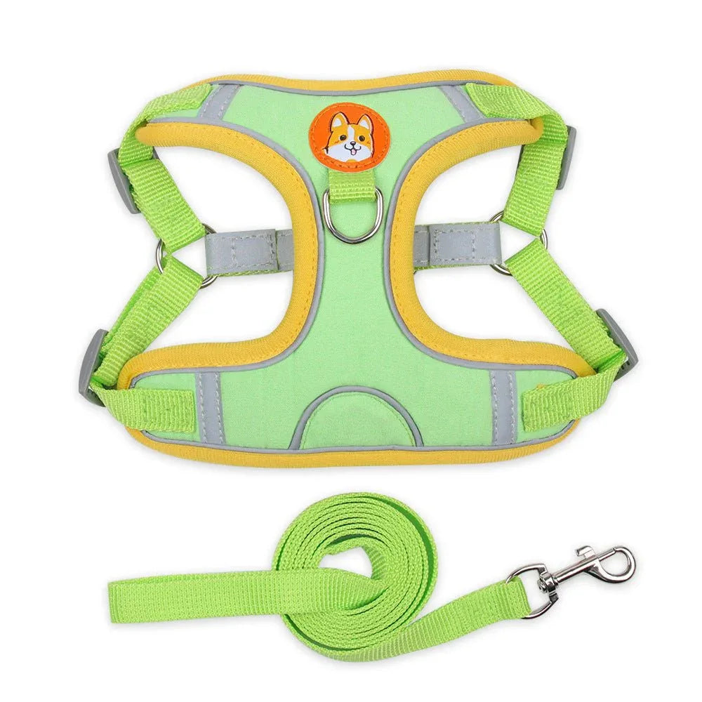 Safe Reflective Dog Pet Harness With Leash
