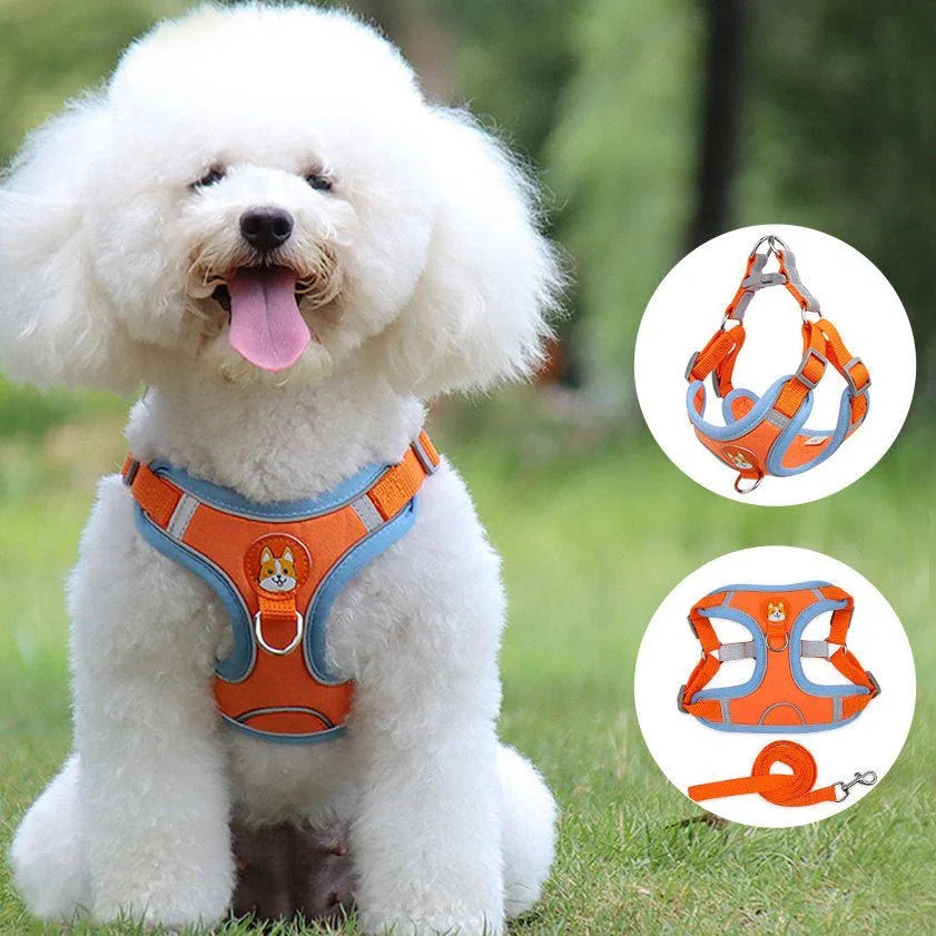 Safe Reflective Dog Pet Harness With Leash
