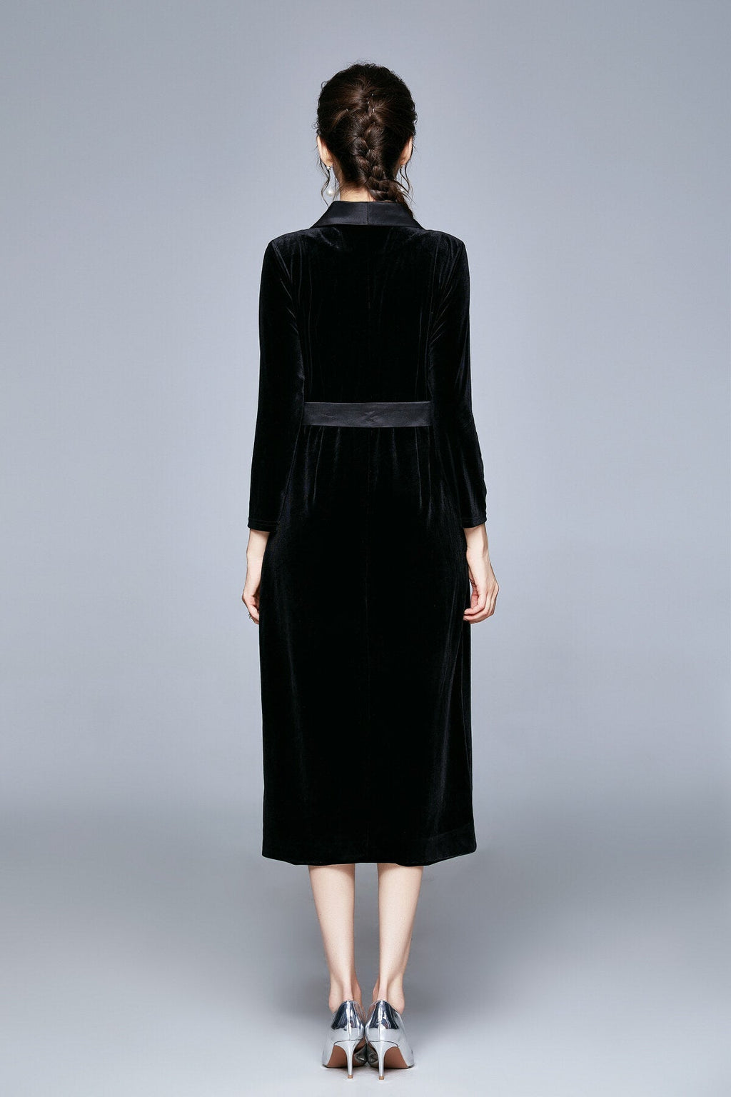 Seductive French Velvet Coat Dress