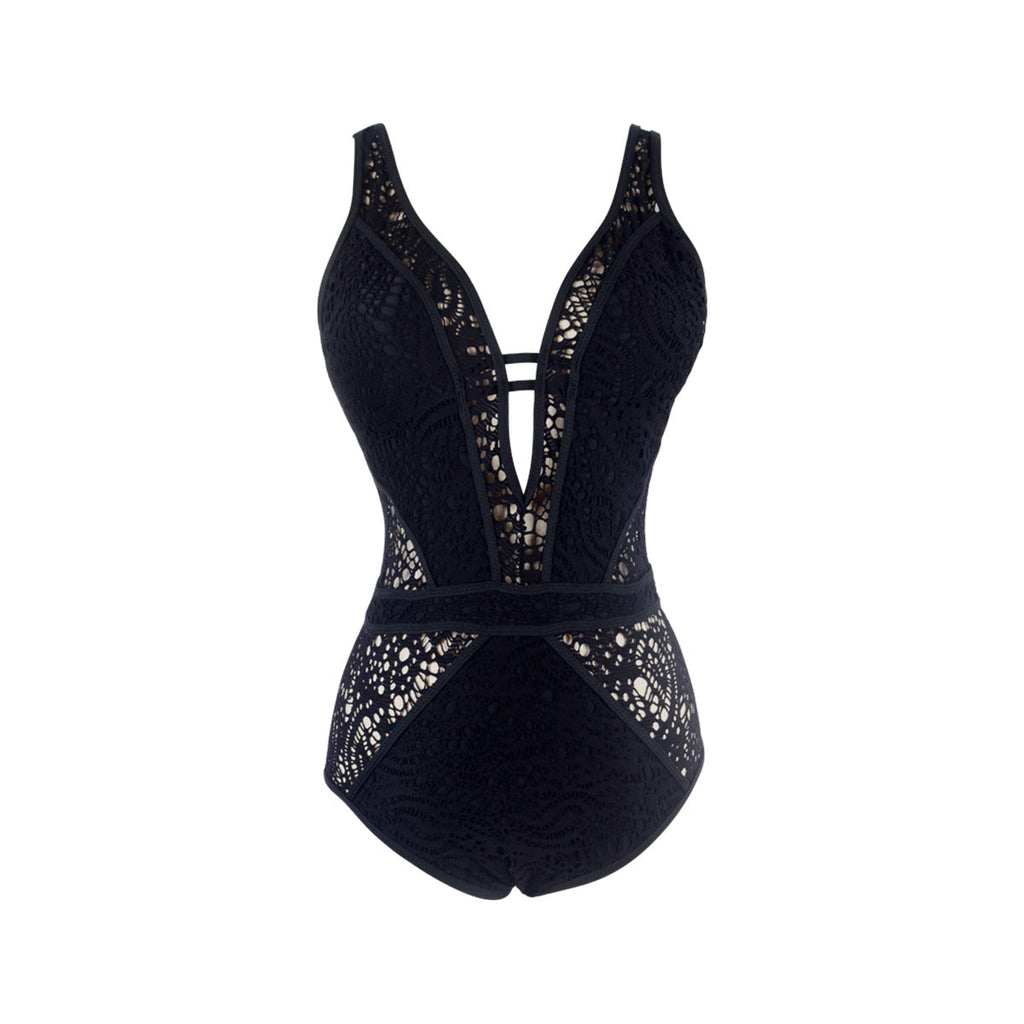 Sexy Lace Up One Piece Swimsuit