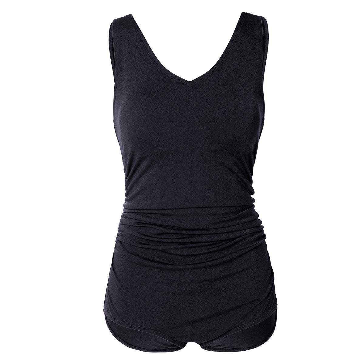 Shirred Athletic One Piece Swimsuit