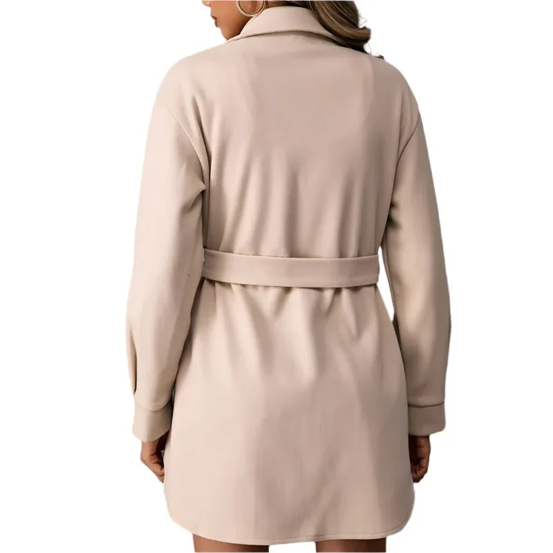 Single-Breasted Long Jacket For Women