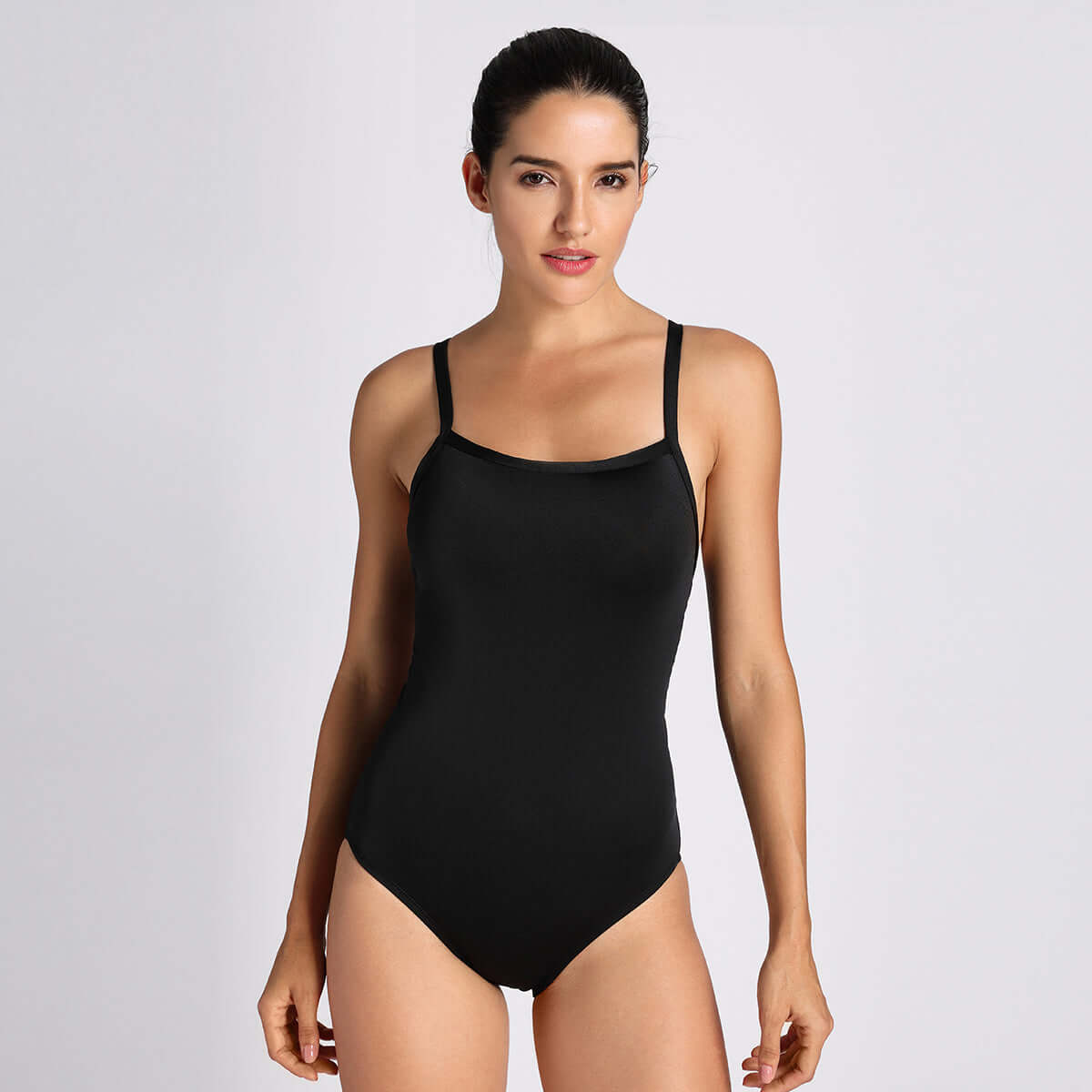 Sleek Solid Elite Training Athletic One Piece Swimsuit