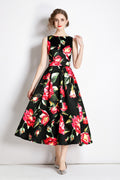 Sleeveless Structured Tailoring High Waisted Dress