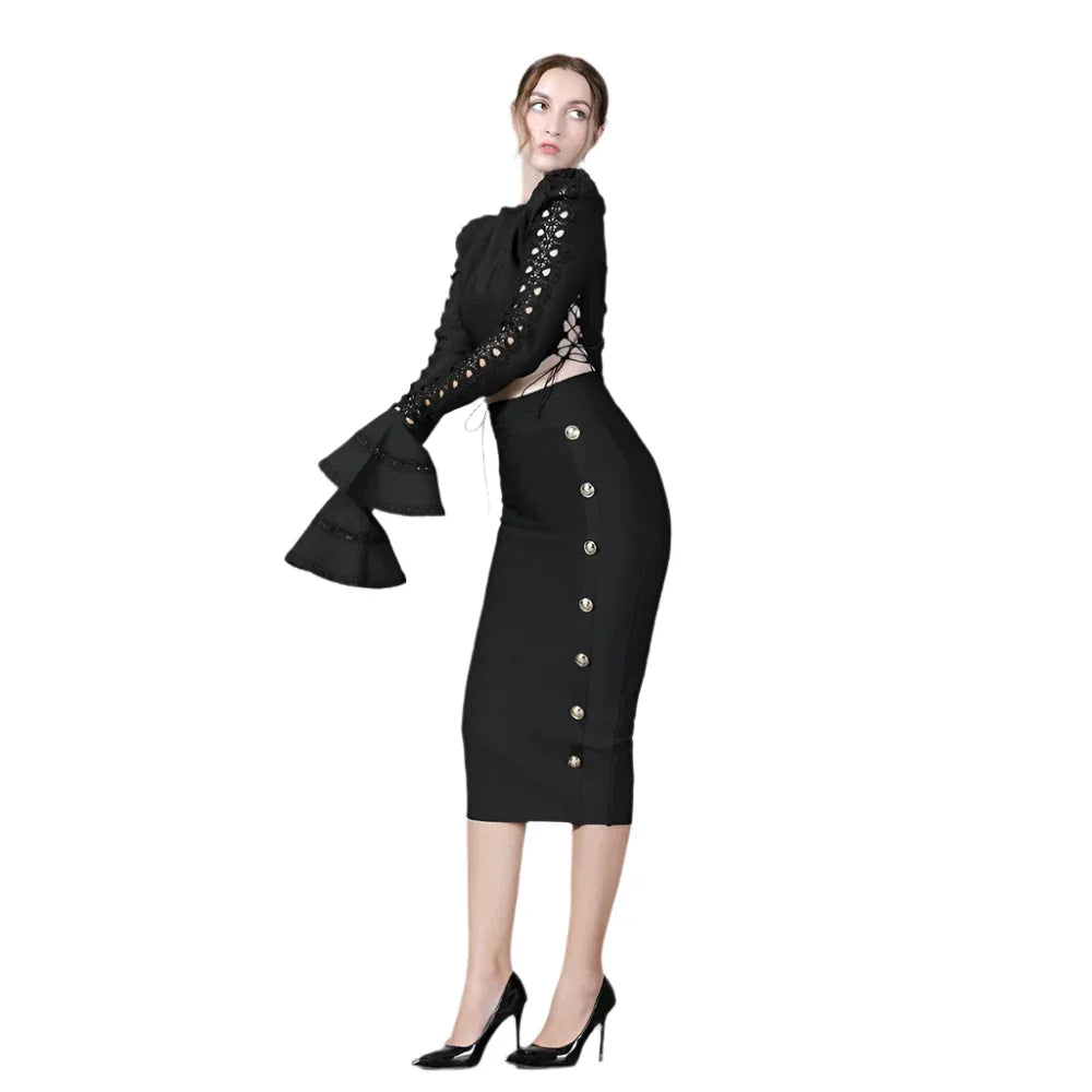 Slim Fit Bandage Temperament All-Match Hip Skirt