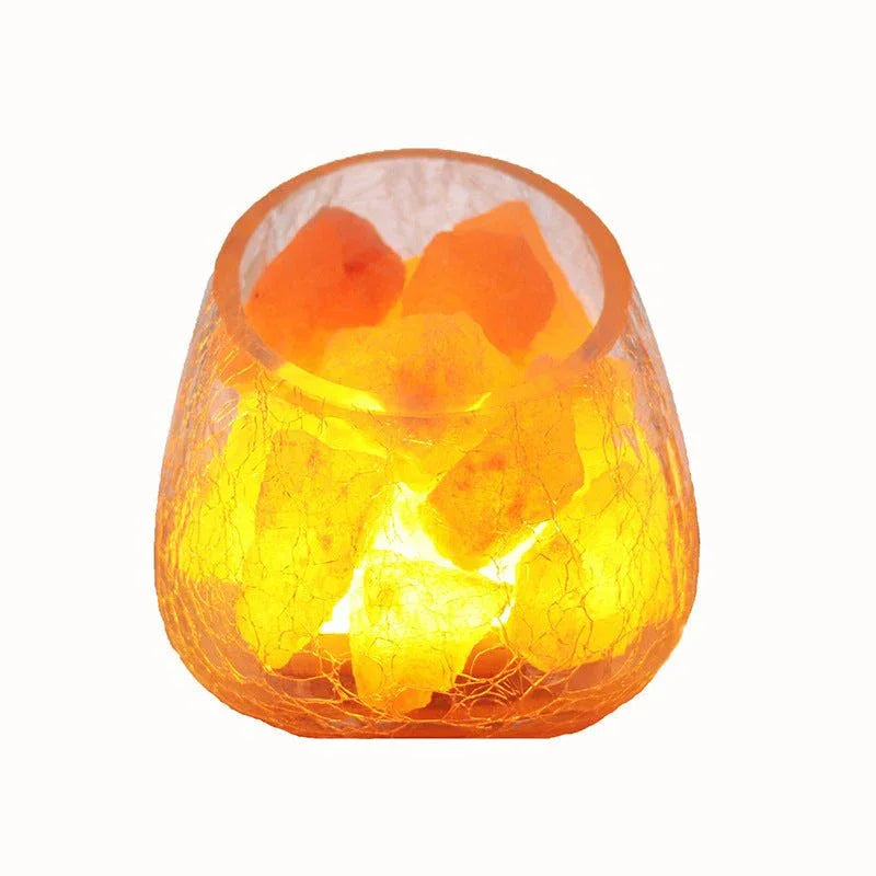 Small Pink Himalayan Crystal Salt Night Bedside Table Lamp