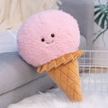 Smiling Ice Cream Cone Pillow Plush Toy