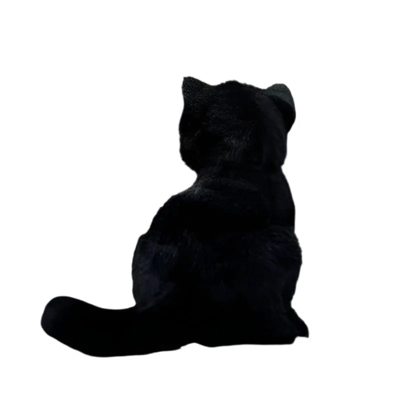 Soft Black Garden Cat Plush Toy