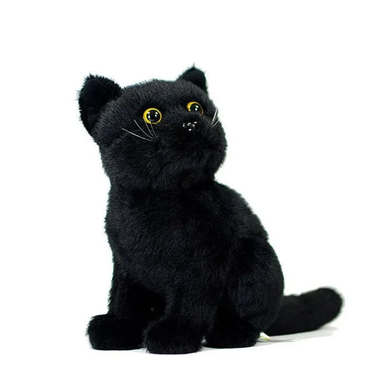 Soft Black Garden Cat Plush Toy