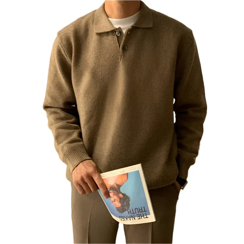 Solid Color Men's Versatile Casual Sweater