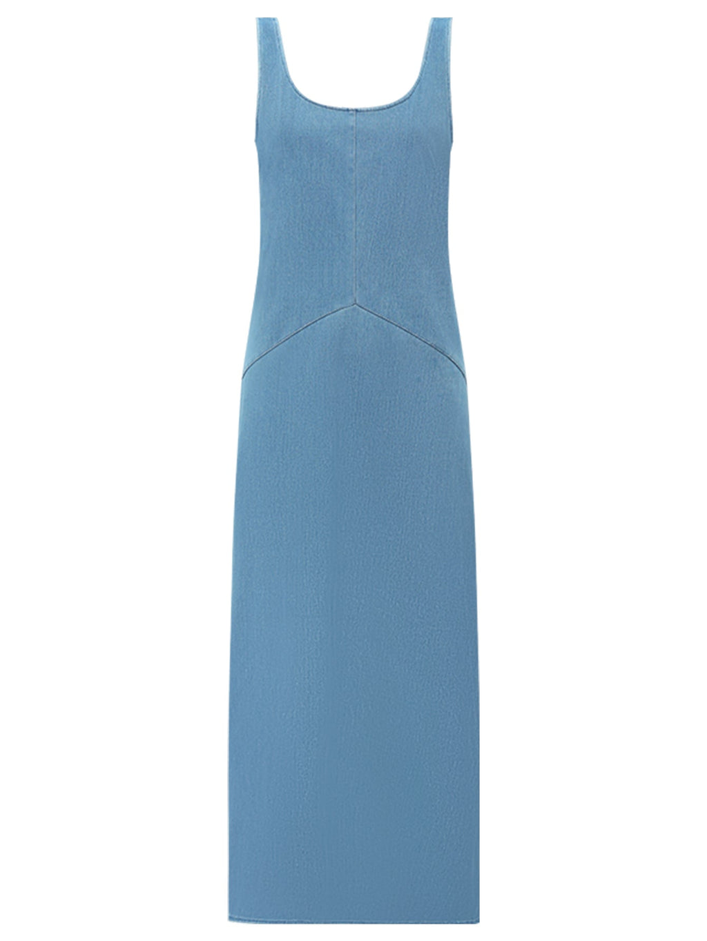 Sporty Scoop Neck Blue Denim Tank Dress