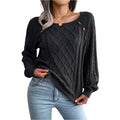 Square Neck Knitted Sweater With Button Design Winter Warm Long Sleeve Tops Women's Clothing
