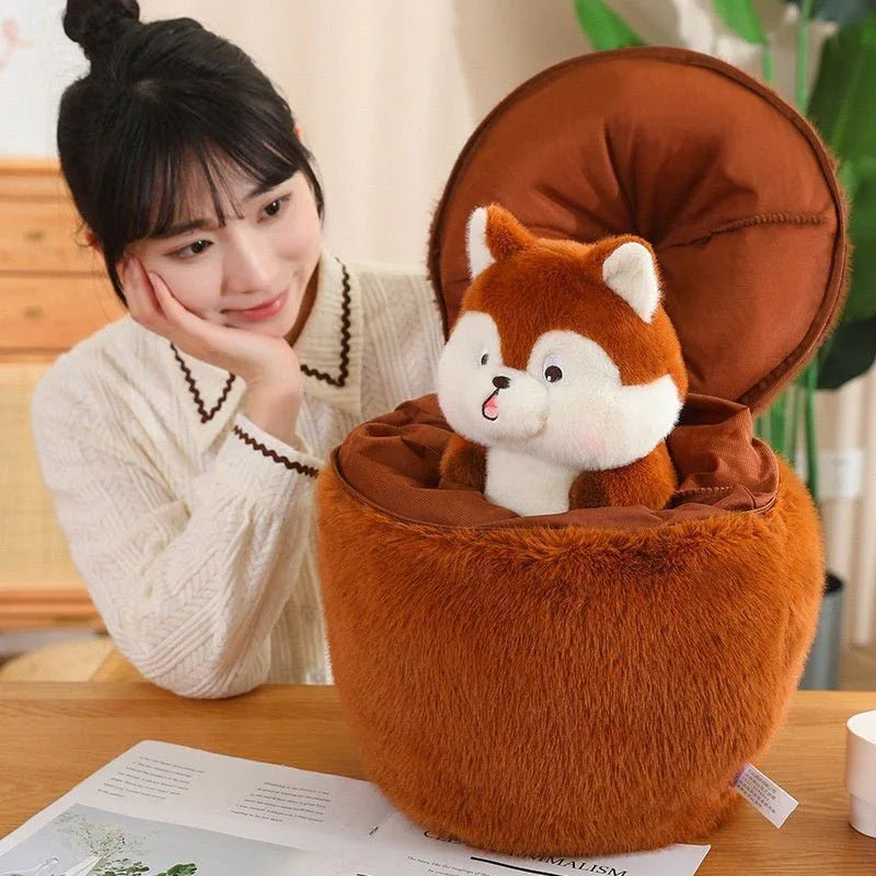 Squirrel Plush Toy With Acorn