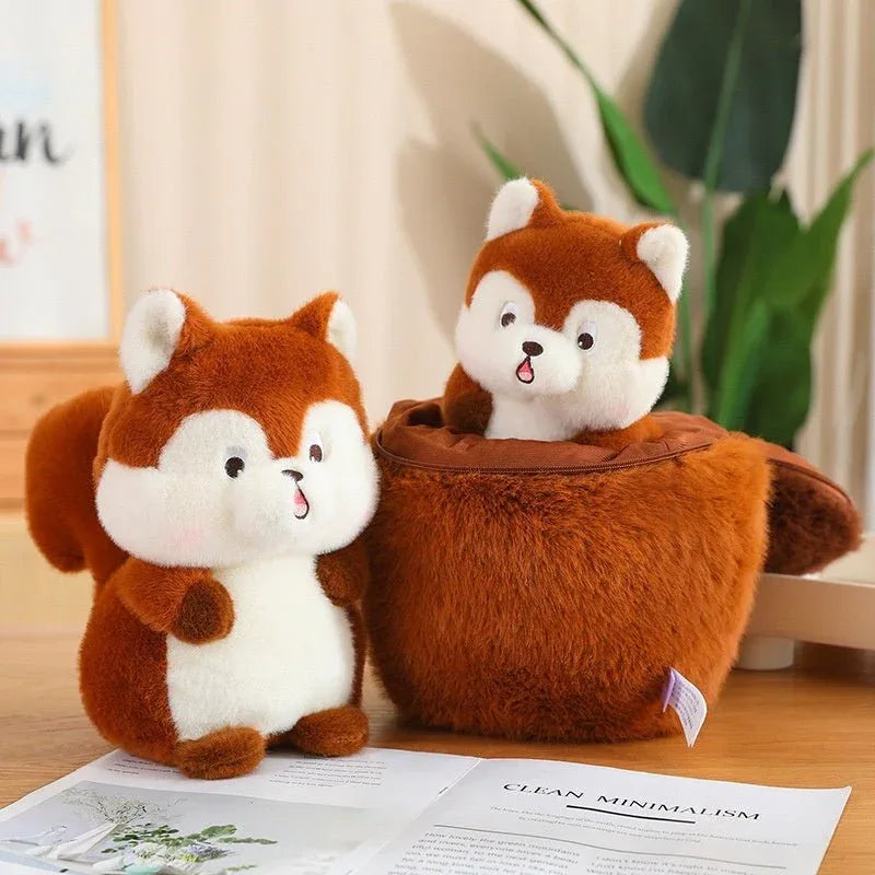Squirrel Plush Toy With Acorn