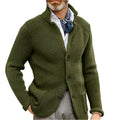 Stand Up Collar Cardigan Men Knitted Sweaters