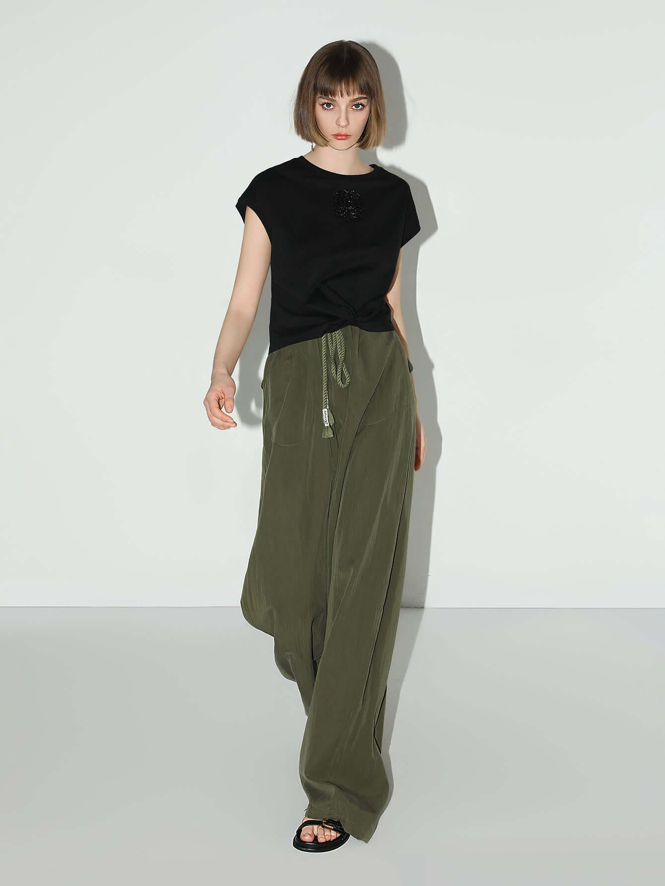 Straight Leg Drawstring  Casual Lounge Pants-4