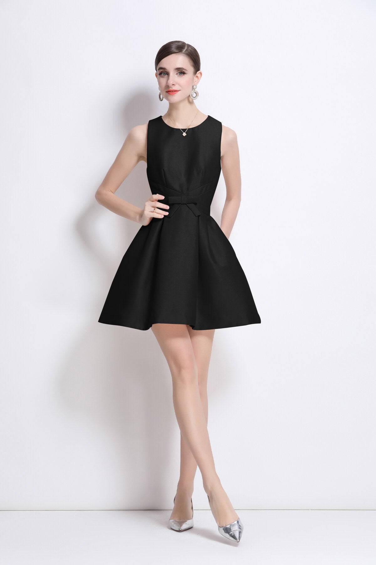 Structured Pleated Helm Petite Dress
