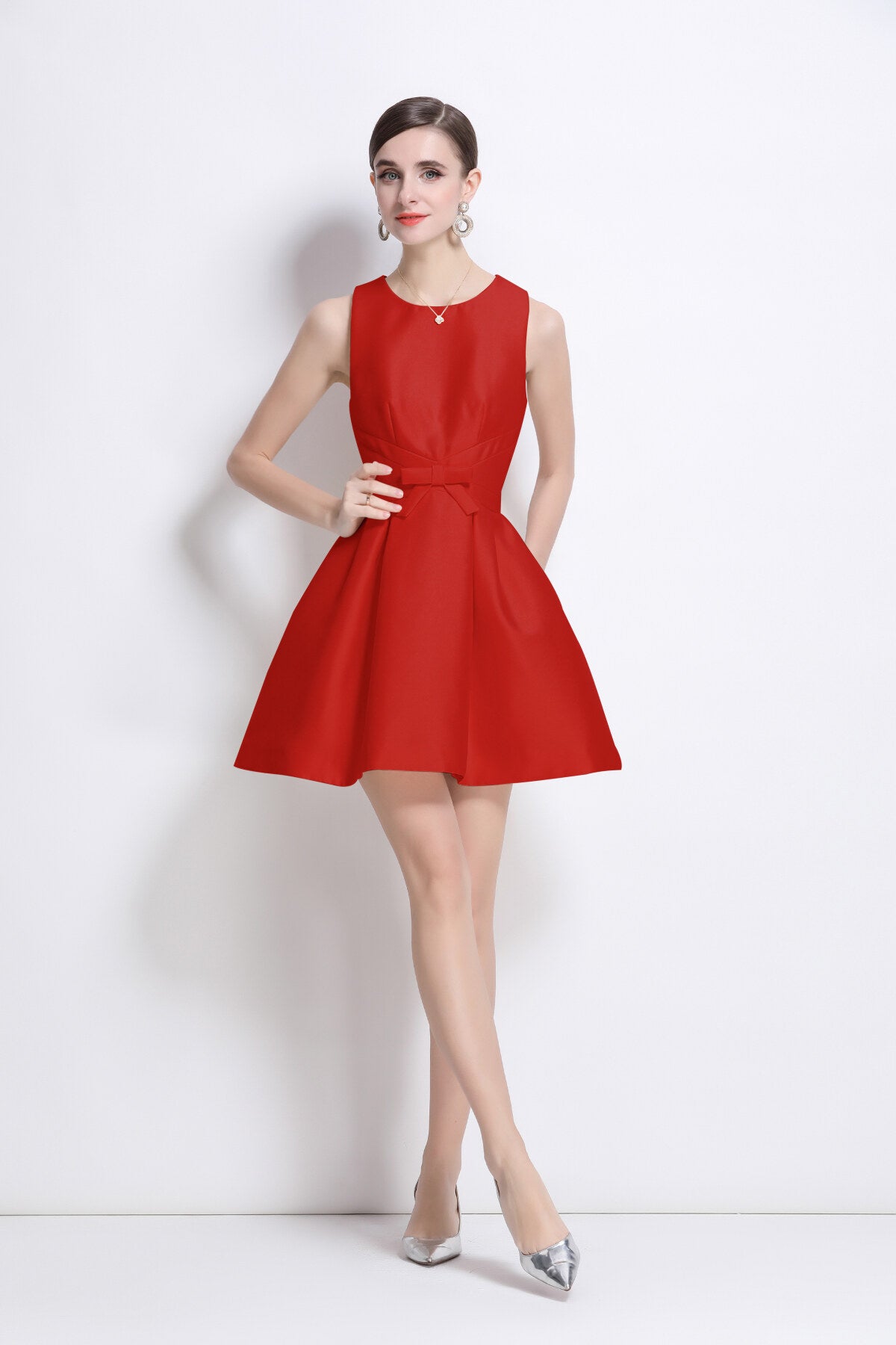 Structured Pleated Helm Petite Dress