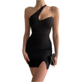 Stylish Sexy Halter Bag Hip Split Women's Dress Clothing