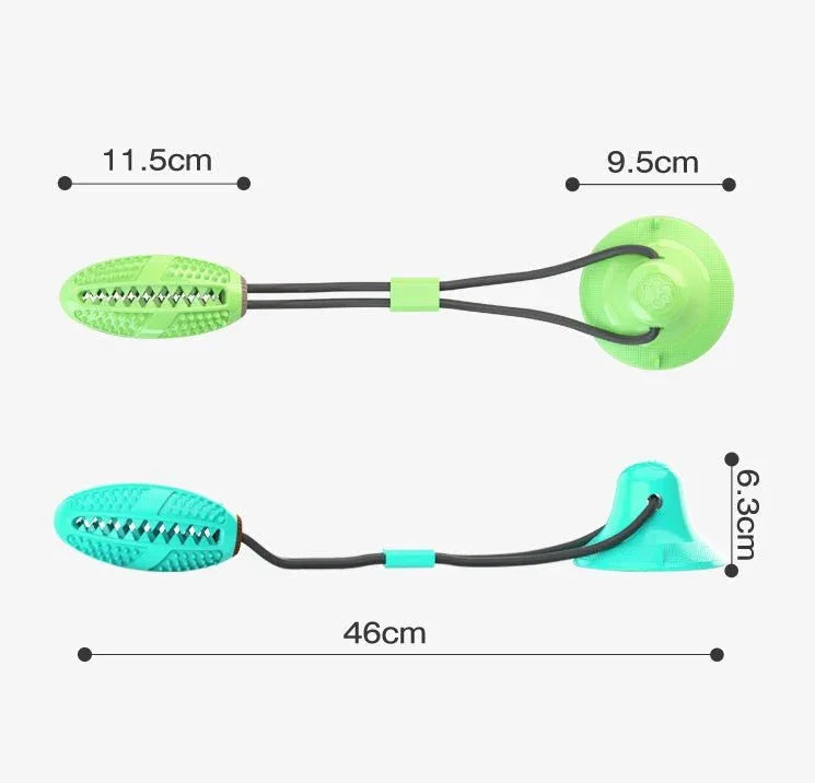 Sucker Drawstring Pet Food Dispensing Dog Ball Chew Toys