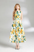 Sunshine Daydream Sleeveless Boat Neck Dress-0