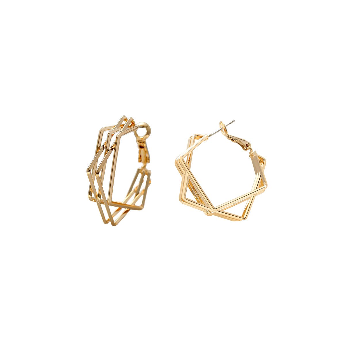Thunder Clip Gold Earrings-0