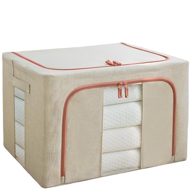 Transparent Thick Cotton & Linen Cloth Clothing Storage Bag Box