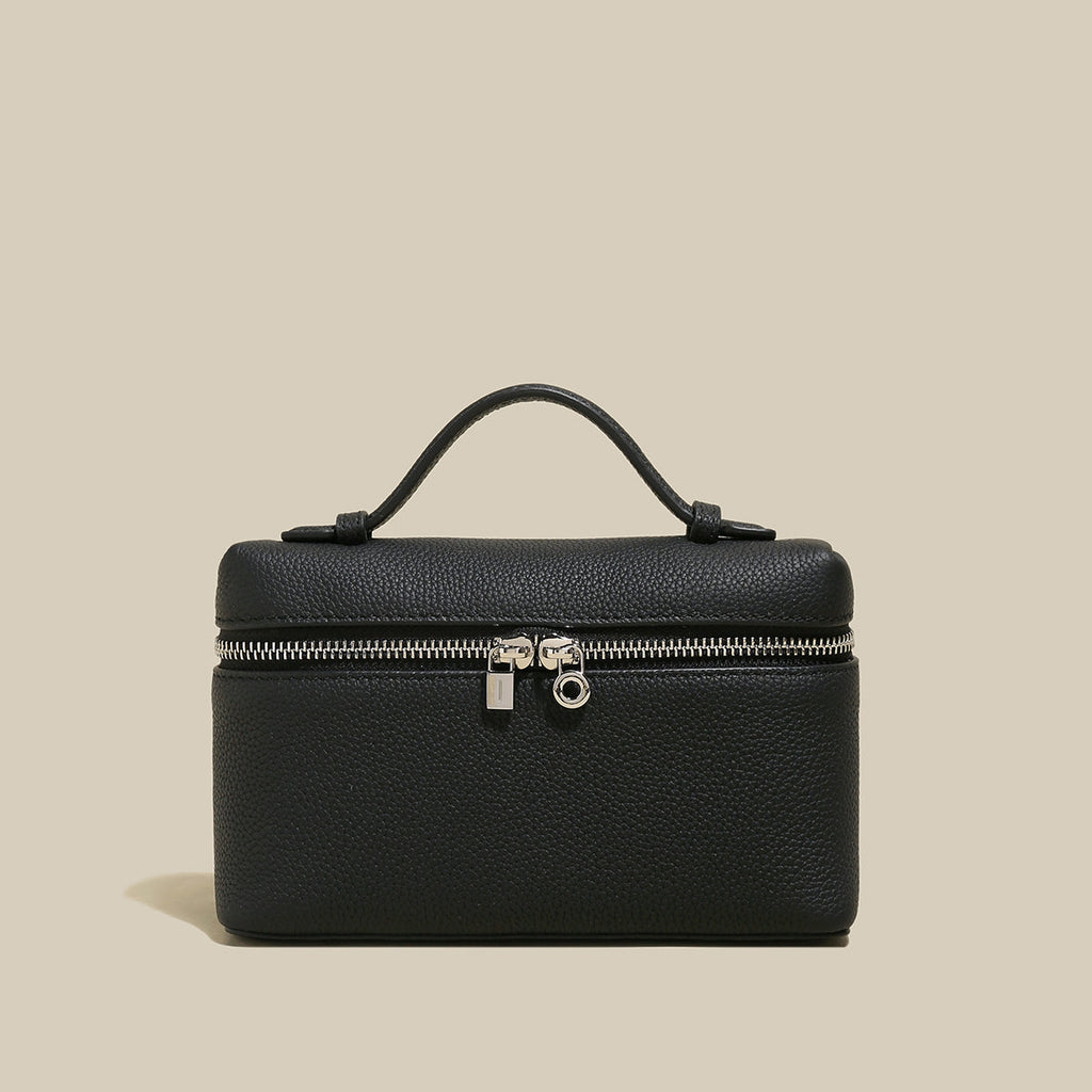 Traveler's Top-Handle Rectangle Box Mini Make Up Bag