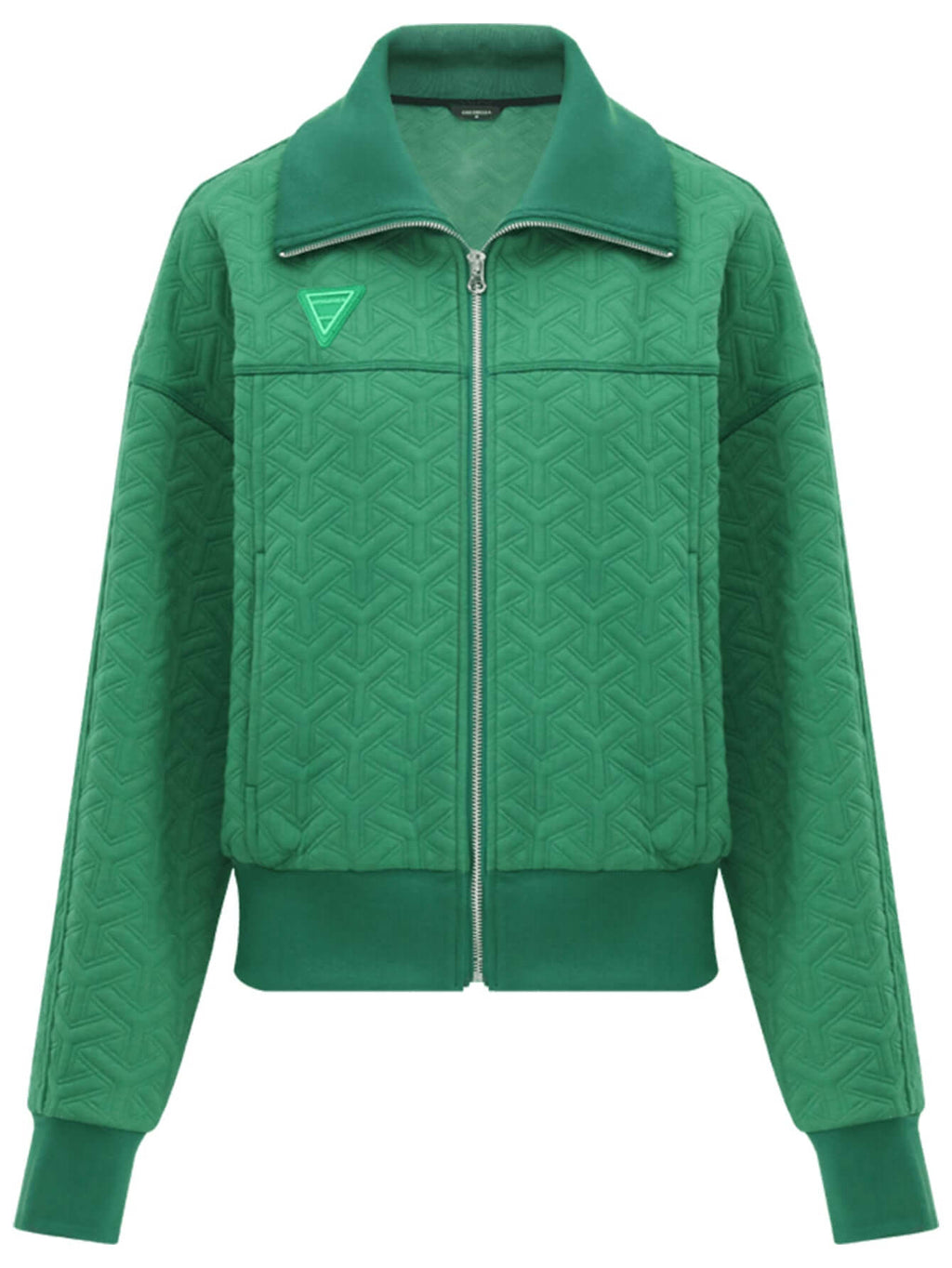 Turtleneck Zip-Through Green Windbreaker Jacket