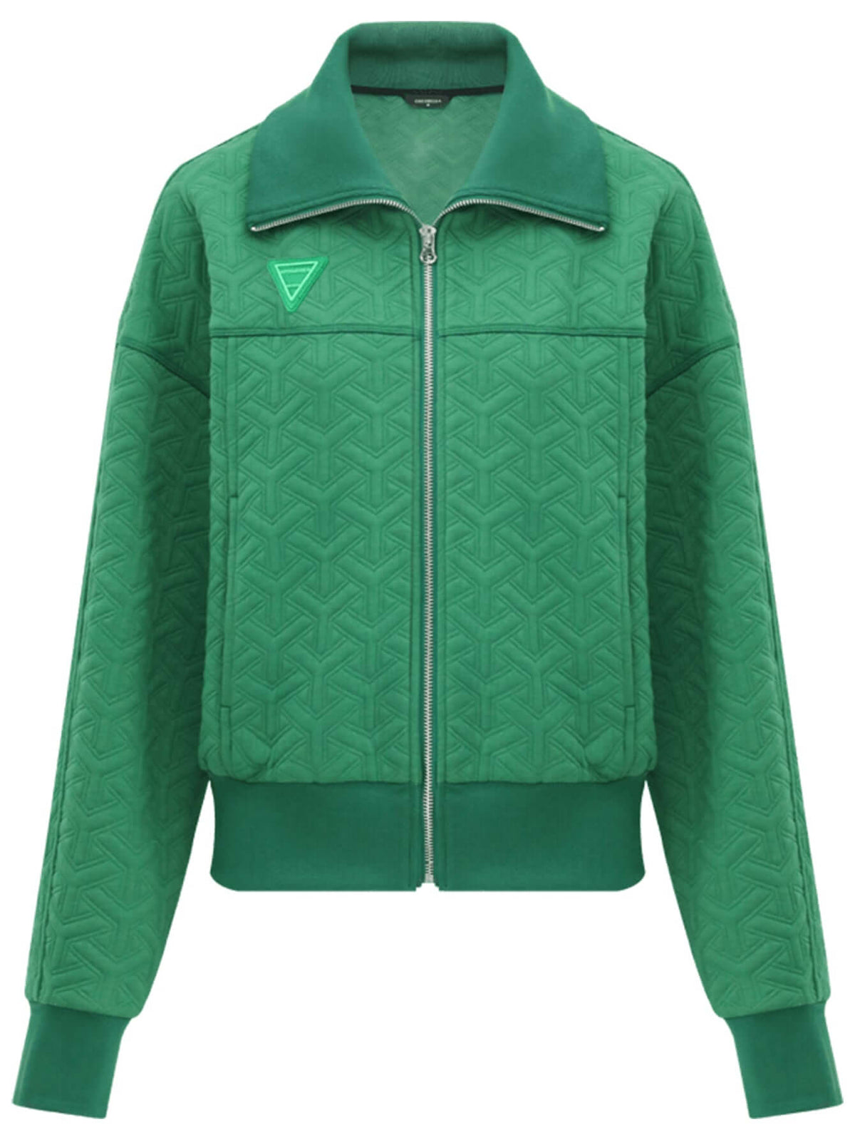 Turtleneck Zip-Through Green Windbreaker Jacket