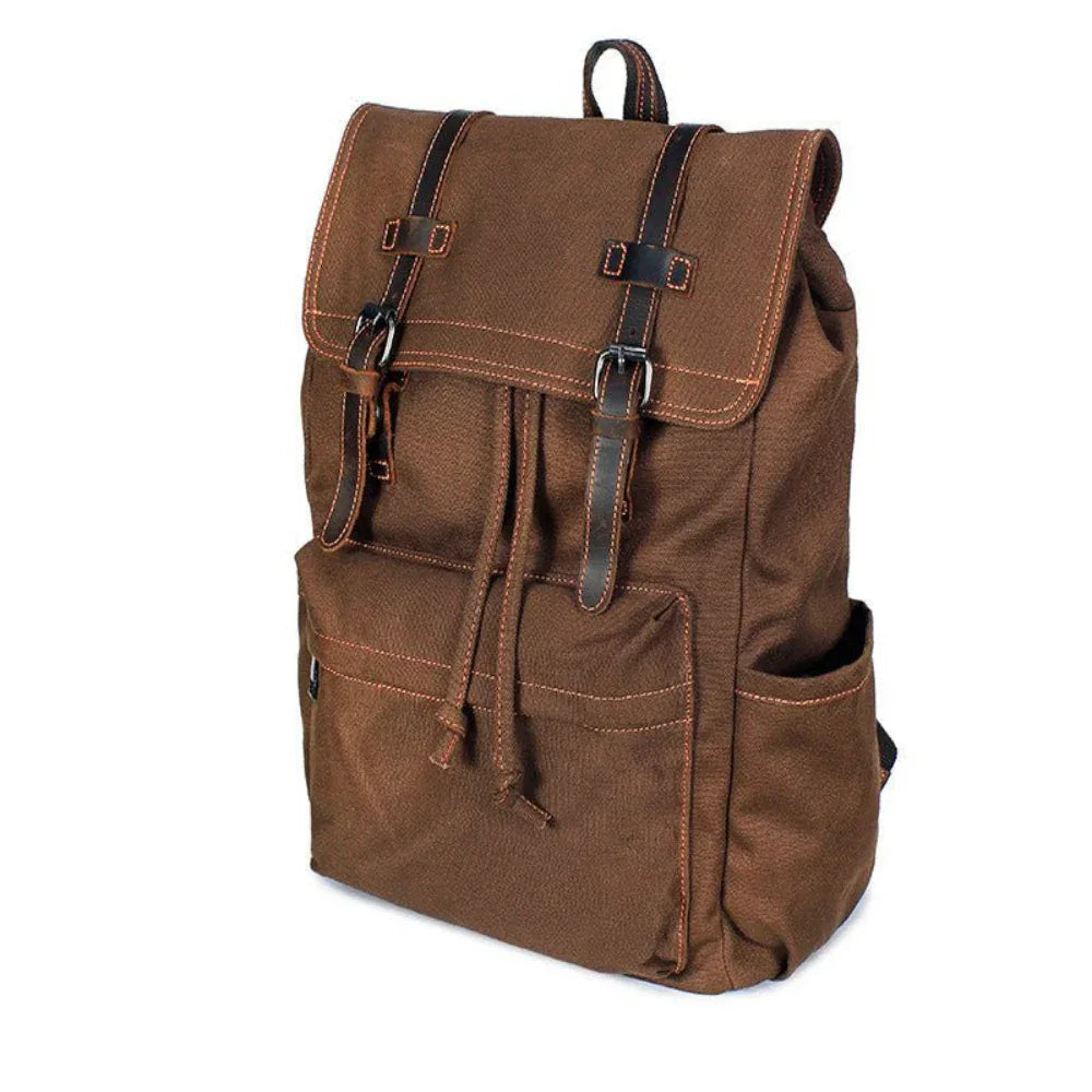 Unisex Backpack Vintage Outdoor Travel Canvas Leather Bag