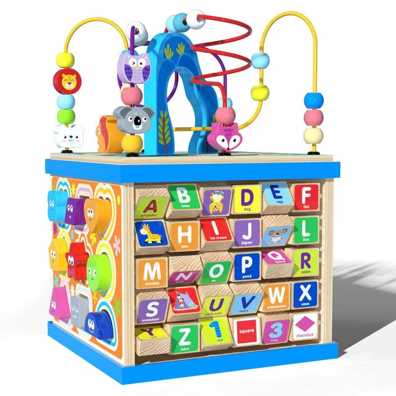 Unisex Wooden Baby Beads Educational Toy