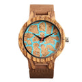Unisex Wooden Watch With Leather Strap For Men & Women