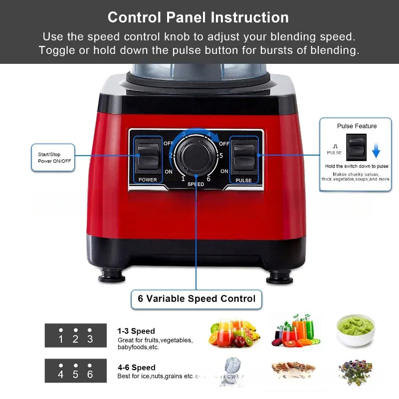 Versatile 2200W Power Blender Mixer Kitchen Tool