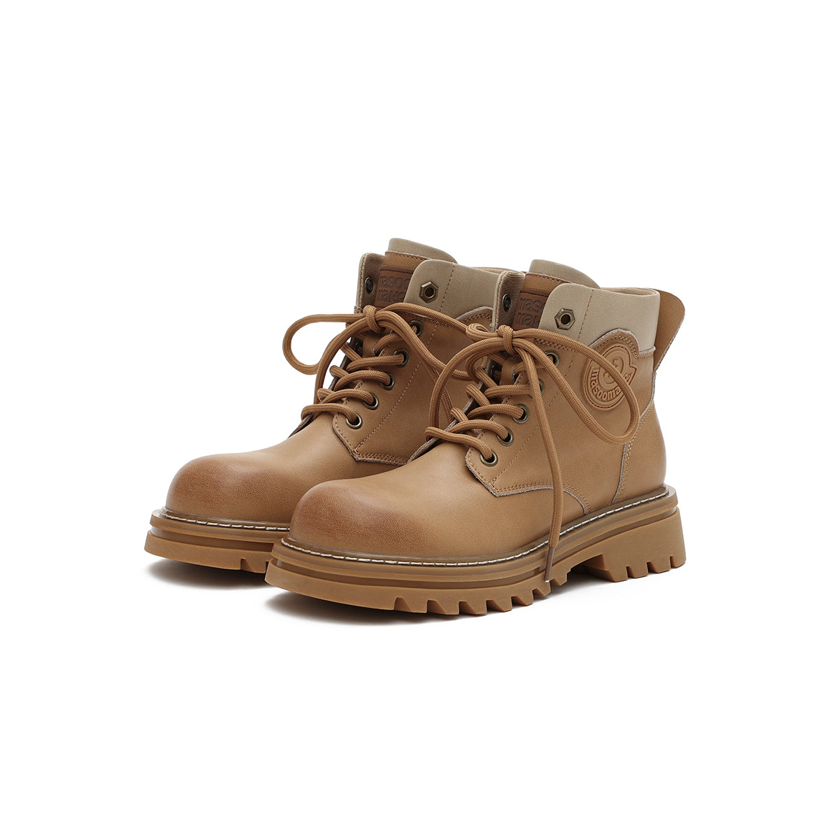 Versatile Round-Toe Lace-Up Platform Martin Boots-2