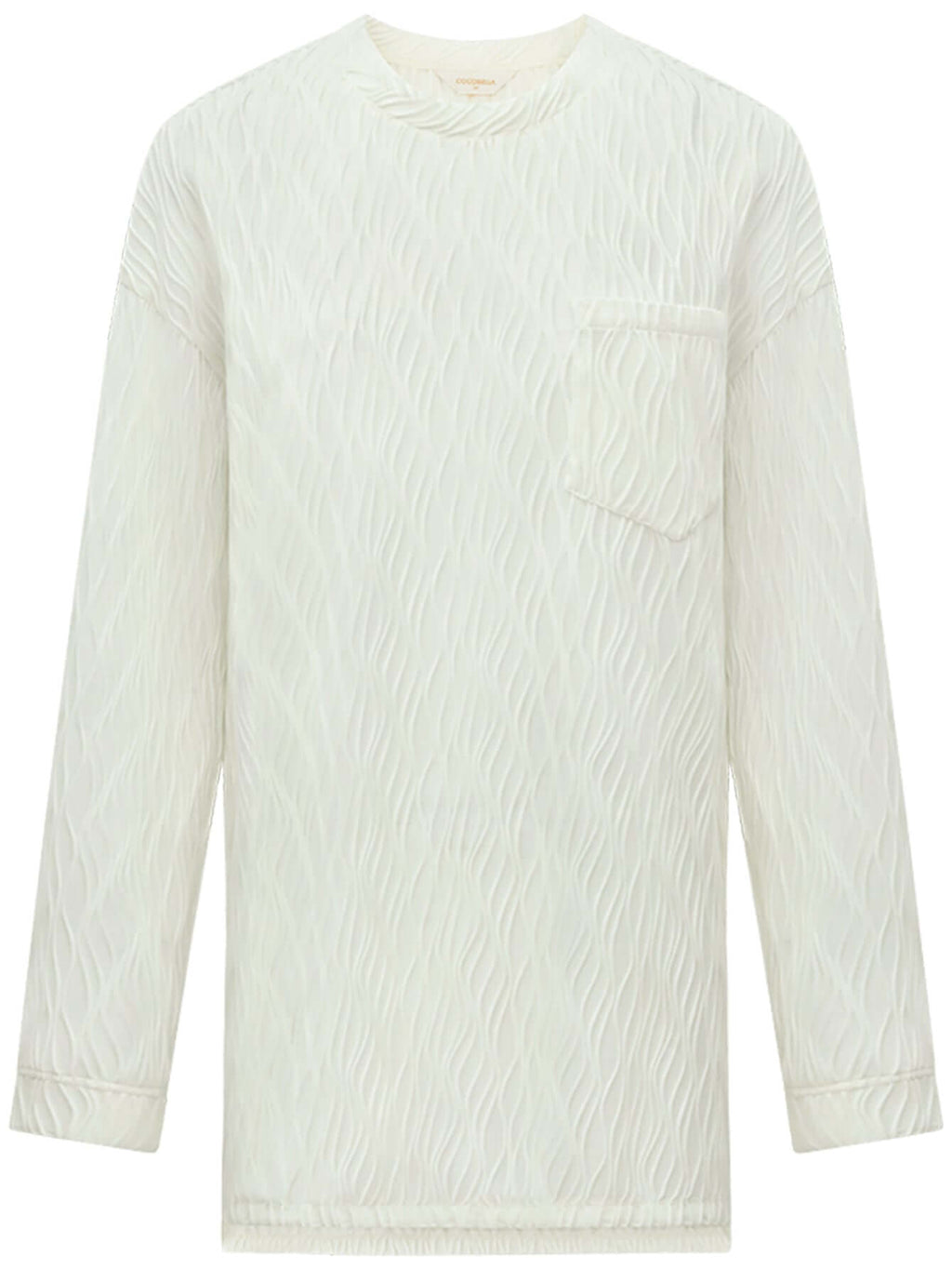 White Textured T Shirt-3