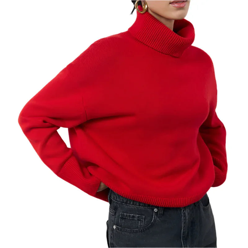 Winter Turtleneck Sweater Fashion Personality Long Sleeve Knitted Top Women's Clothing