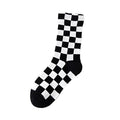 Women's Chessboard Plaid Contrast Color Tube Socks