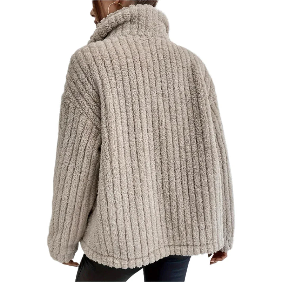 Women's Double-Sided Velvet Button Cardigan Casual Coat