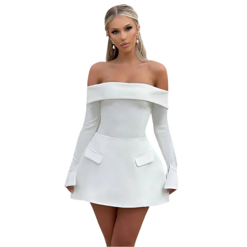 Women's Elegant Slim Fit Off-Shoulder Dress