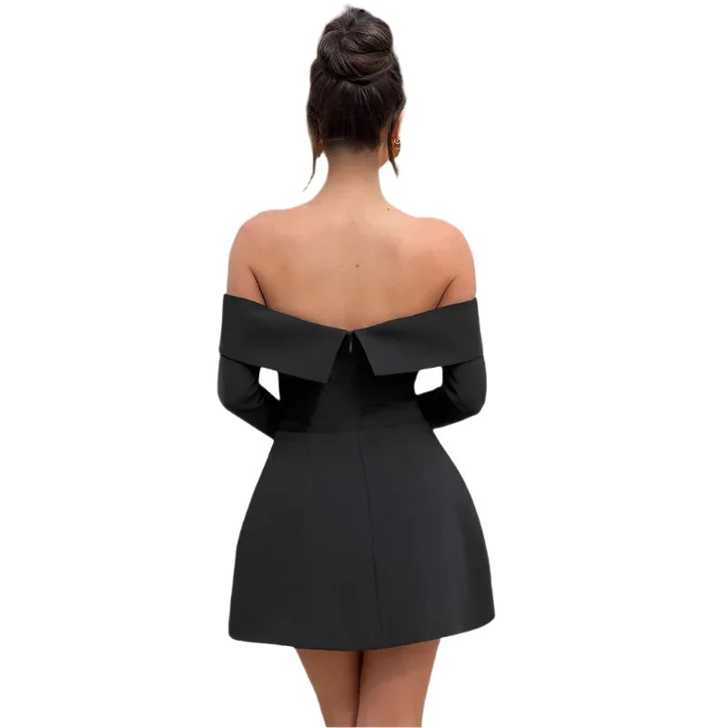 Women's Elegant Slim Fit Off-Shoulder Dress
