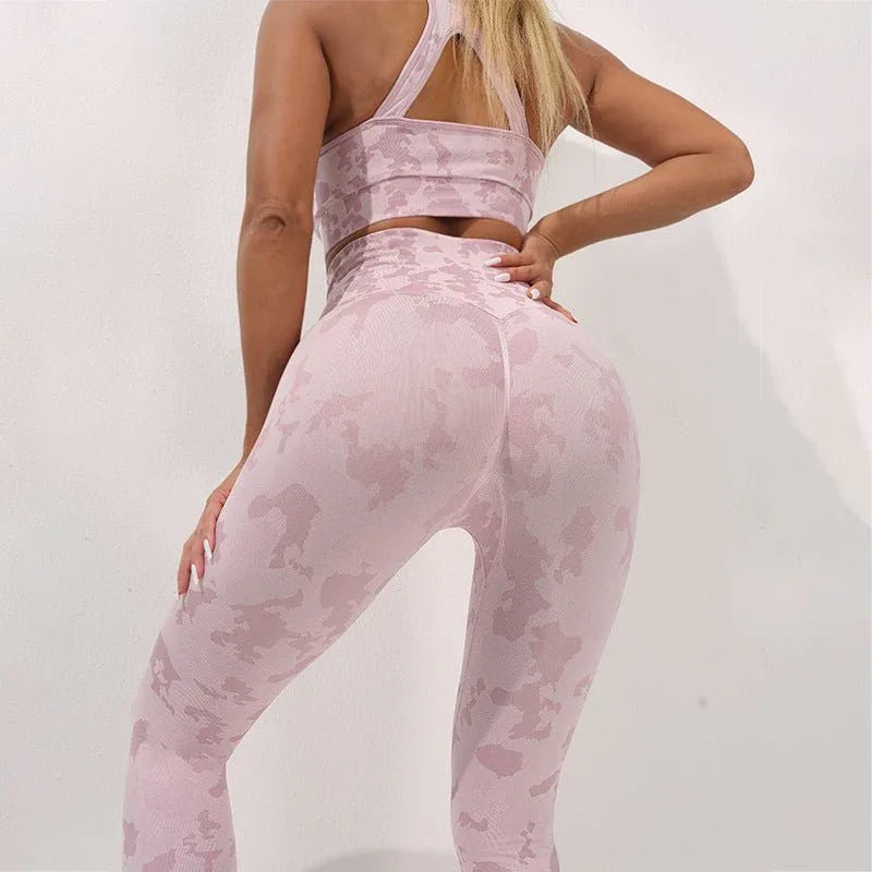 Women's Fitness Camouflage Yoga Pants High Waist Seamless Leggings Butt Lift Tights Gym Exercise Clothing
