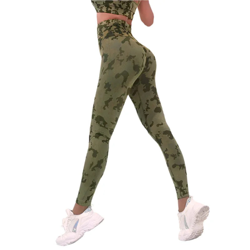 Women's Fitness Camouflage Yoga Pants High Waist Seamless Leggings Butt Lift Tights Gym Exercise Clothing