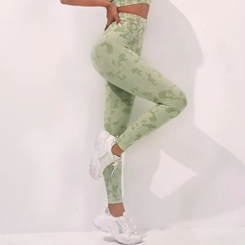 Women's Fitness Camouflage Yoga Pants High Waist Seamless Leggings Butt Lift Tights Gym Exercise Clothing
