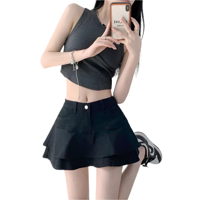 Women's High Waist Denim Skirt