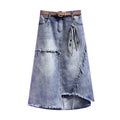 Women's Irregular Slit Denim Skirt